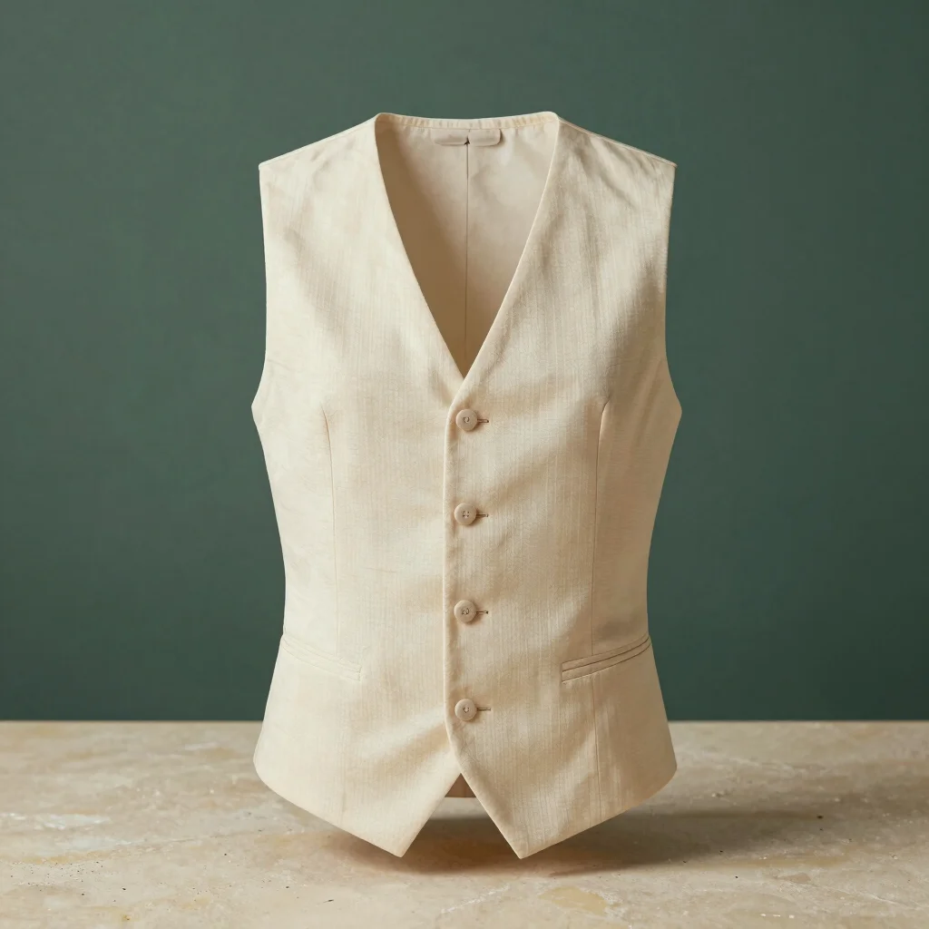Ivory Woven Waistcoat